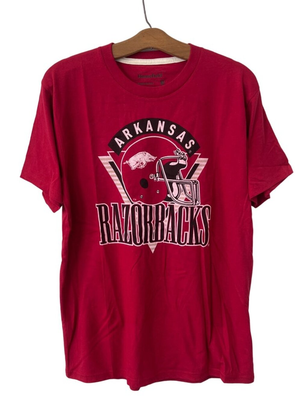 Homefield Graphic Tee Medium Arkansas Razorbacks Short Sleeve T Shirt Red Basic